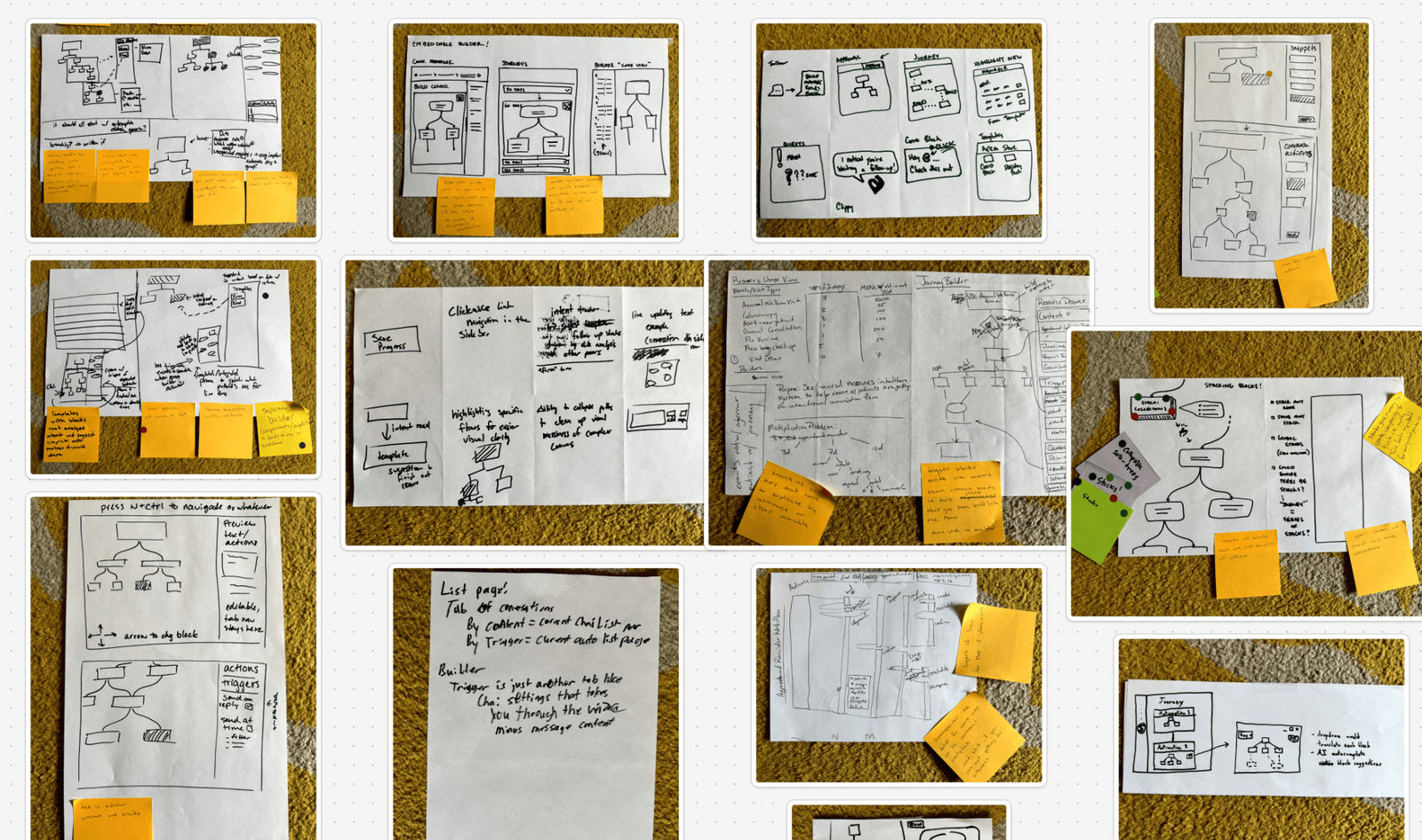 Design studio artifacts: problem statements, opportunity mapping, concept sketches
